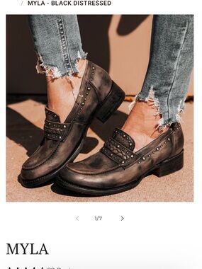 Freebird by Steven Myla Distressed Black Studded Loafers